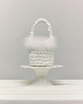 Load image into Gallery viewer, hive feather trim bridal handbag in white
