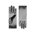 Load image into Gallery viewer, Cornelia James black bridal gloves on white background