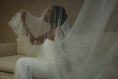 Load image into Gallery viewer, woman wearing hayze bridal ruffle veil