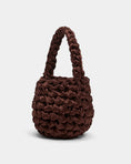 Load image into Gallery viewer, mocha satin crochet bridal handbag