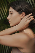 Load image into Gallery viewer, woman wearing silver bracelet and necklace