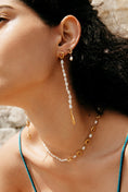 Load image into Gallery viewer, woman wearing gold earrings
