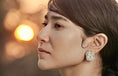 Load image into Gallery viewer, woman wearing silver earrings