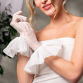Load image into Gallery viewer, Woman wearing a white off-shoulder dress and white gloves against a neutral background