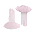 Load image into Gallery viewer, Cornelia James tulle bridal gloves in blush with harlequin cuff detail on white background