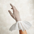 Load image into Gallery viewer, Cornelia James tulle white bridal gloves with harlequin cuff detail