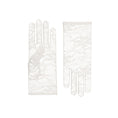 Load image into Gallery viewer, Pair of white lace gloves on a white background