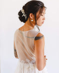 Load image into Gallery viewer, bride wearing Amarnam silk bridal earrings