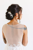 Load image into Gallery viewer, bride wearing Amarnam silk bridal earrings