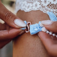 Load image into Gallery viewer, clasp of hayze bridal senna blue garter