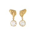 Load image into Gallery viewer, Tota White Sapphire Bridal Earrings, 18ct Gold Plated and Recycled Silver
