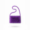 Load image into Gallery viewer, Purple beaded bridal handbag on a white background