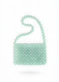 Load image into Gallery viewer, Mint green beaded bridal handbag on a white background