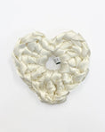 Load image into Gallery viewer, heart bridal scrunchie in white