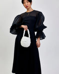 Load image into Gallery viewer, woman wearing Hive bridal handbag in bright white
