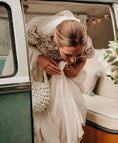 Load image into Gallery viewer, bride wearing Hive bridal handbag in bright white