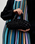 Load image into Gallery viewer, woman holding nest bridal handbag in black