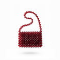 Load image into Gallery viewer, Red beaded bridal bag on a white background