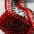 Load image into Gallery viewer, Red beaded bridal bag on a white surface