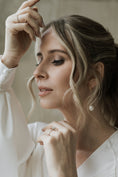 Load image into Gallery viewer, bride wearing Amarnam ador pearl bridal earrings
