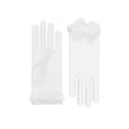 Load image into Gallery viewer, Cornelia James  short white tulle bridal gloves with bow detail
