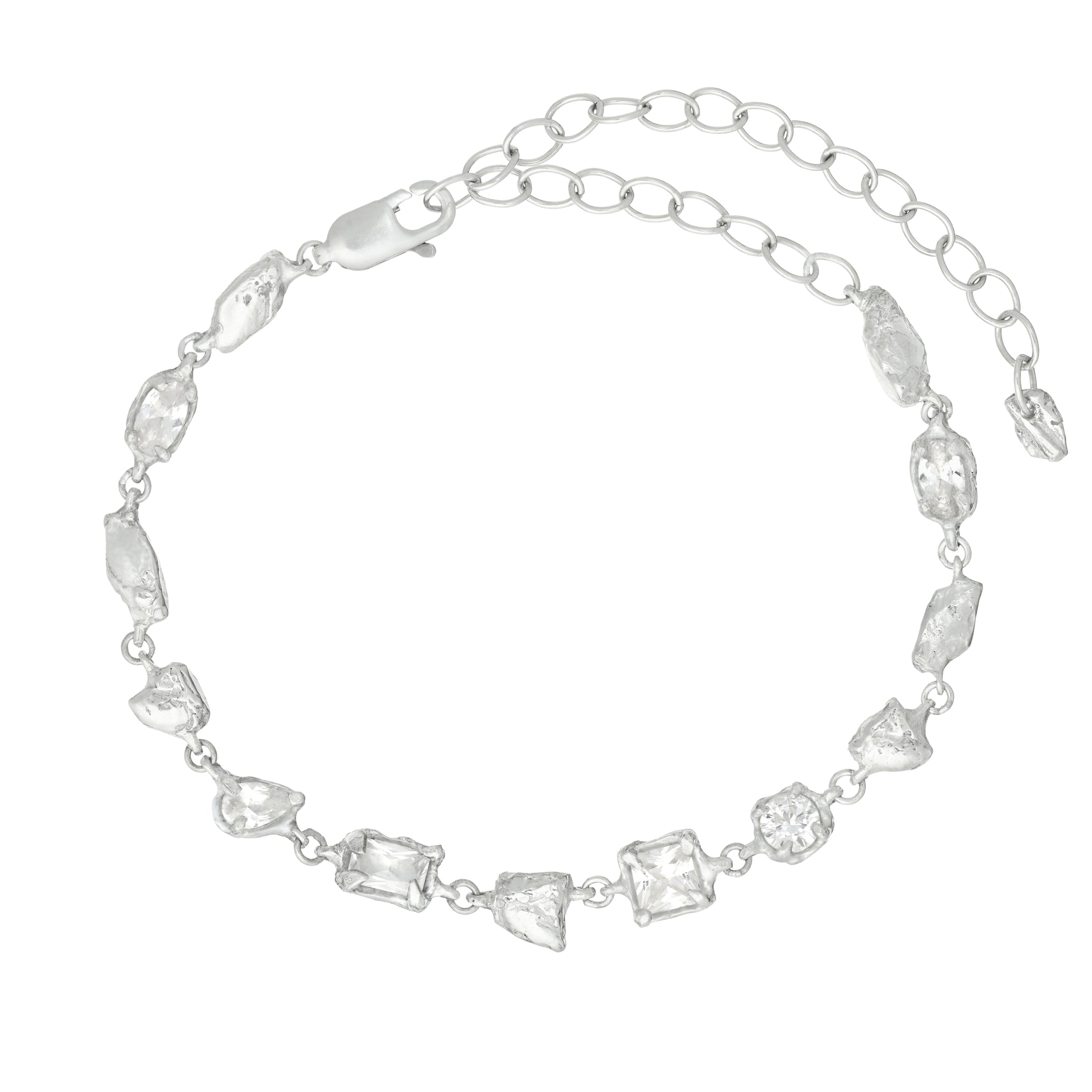 Ara White Sapphire Argenti Bridal Bracelet, Recycled Silver