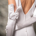 Load image into Gallery viewer, Calista Bridal Satin Opera Bridal Gloves, White
