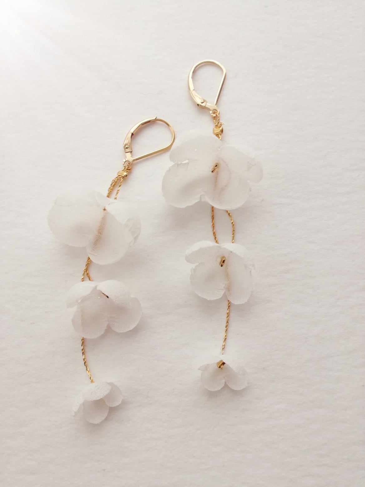Amarnam silk flower bridal earrings