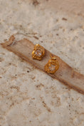 Load image into Gallery viewer, Deti White Sapphire Stud Bridal Earrings, 18ct Gold Plated and Recycled Silver
