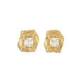 Load image into Gallery viewer, Deti White Sapphire Stud Bridal Earrings, 18ct Gold Plated and Recycled Silver
