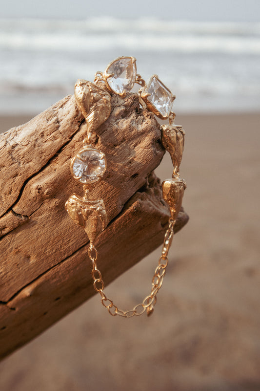 Eda White Sapphire Bridal Bracelet, 18ct Gold Plated and Recycled Silver