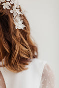 Load image into Gallery viewer, bride wearing Amarnam silk bridal hair pins
