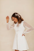 Load image into Gallery viewer, bride wearing Amarnam silk bridal hair pins
