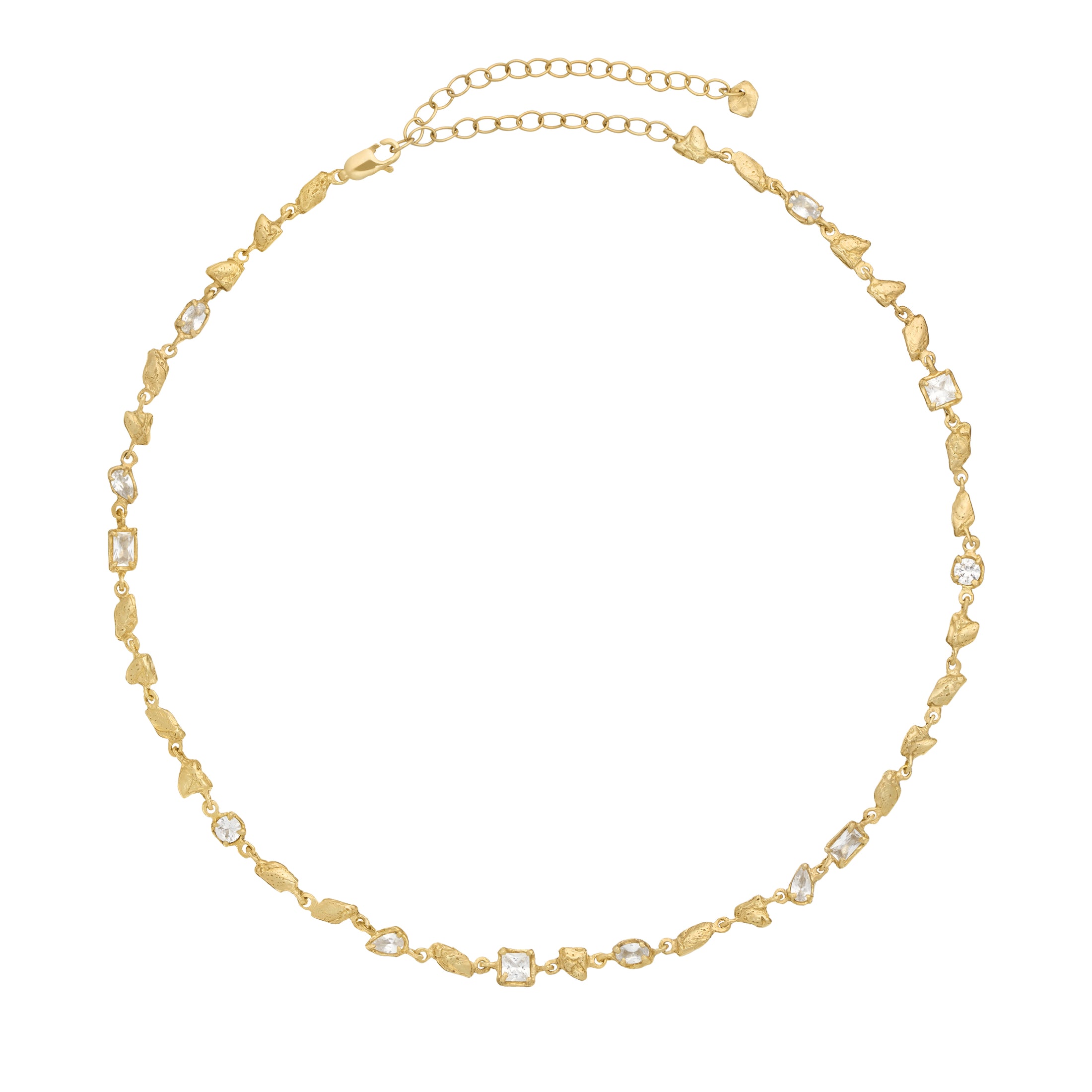 Hali White Sapphire Bridal Necklace, 18ct Gold Plated and Recycled Silver