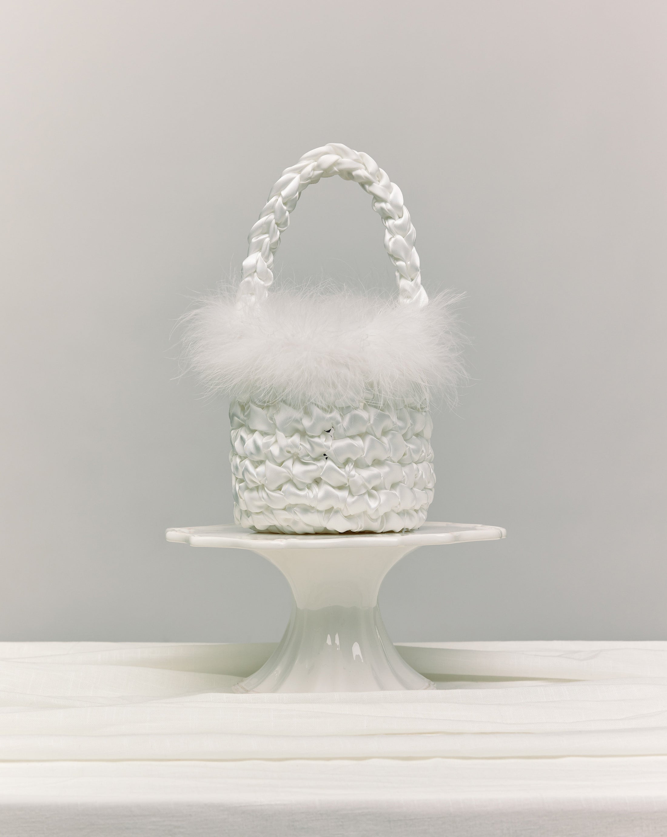 Hive Handmade Bridal Bag, White Feather