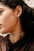 Load image into Gallery viewer, woman wearing silver earrings
