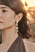 Load image into Gallery viewer, woman wearing silver earrings
