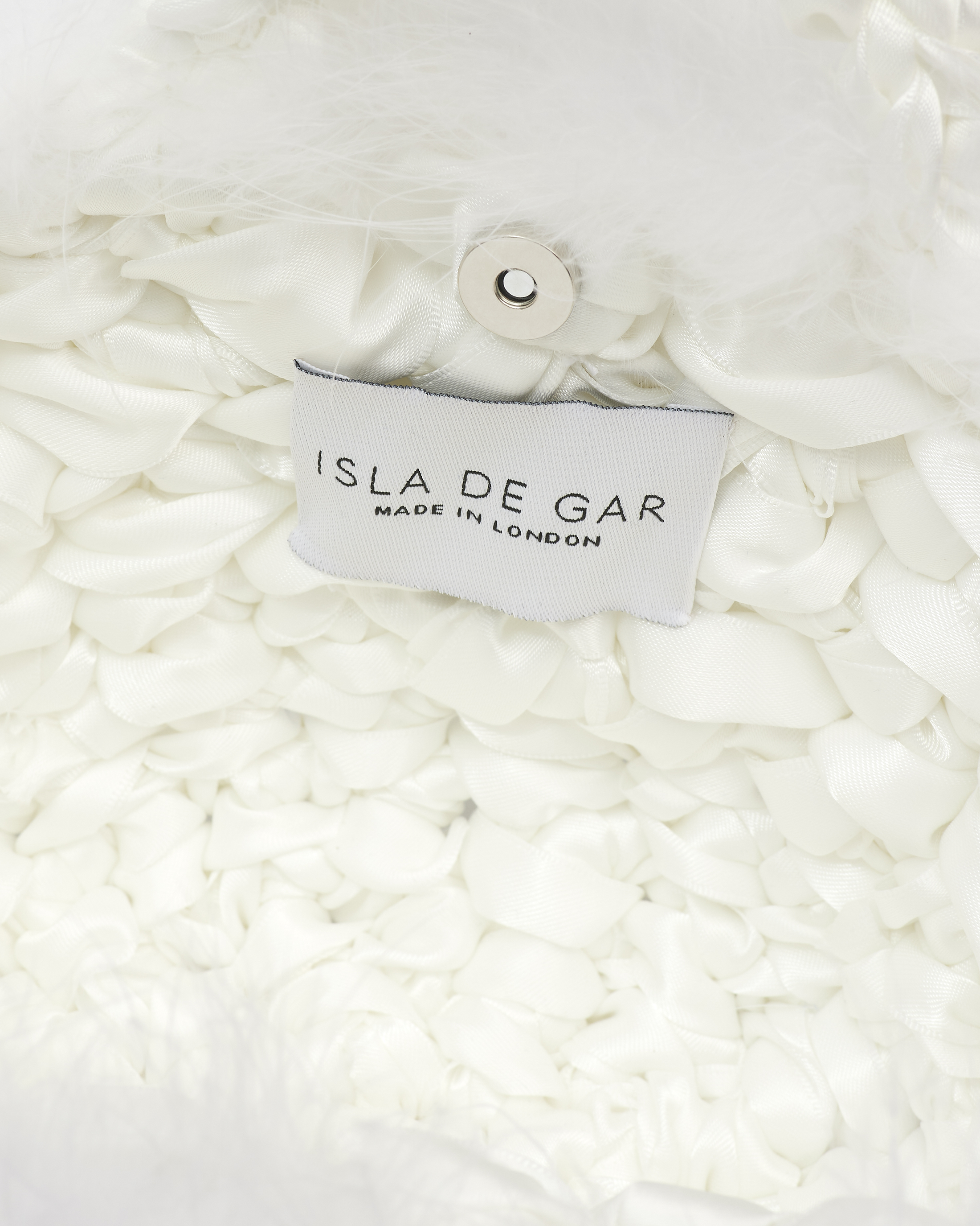 Hive Handmade Bridal Bag, White Feather