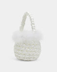 Load image into Gallery viewer, hive feather trim handbag in white
