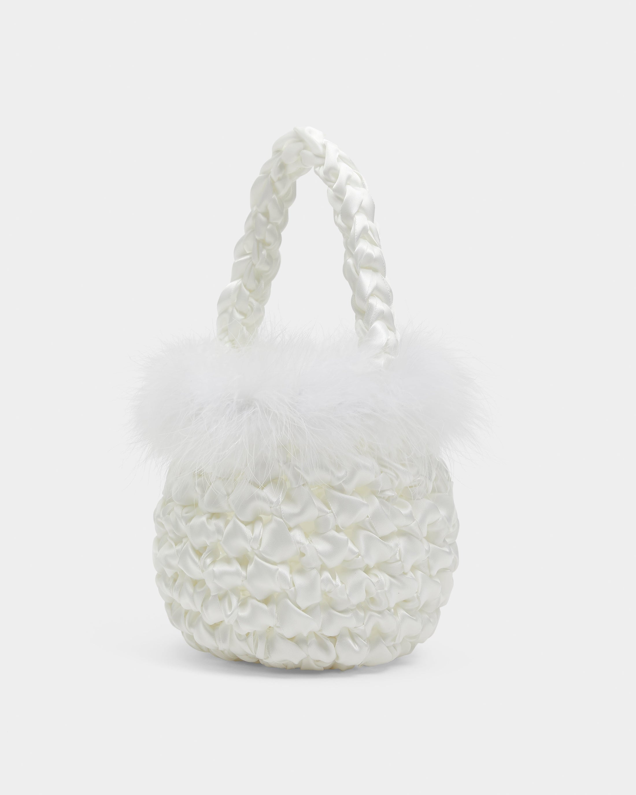 Hive Handmade Bridal Bag, White Feather
