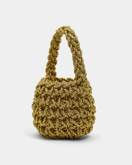 hive metallic handbag in gold