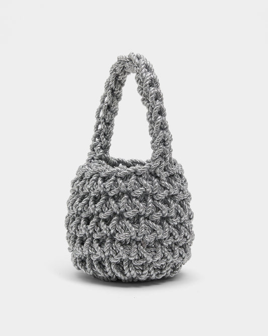 Hive Luxe Cord Handmade Evening Bag, Silver