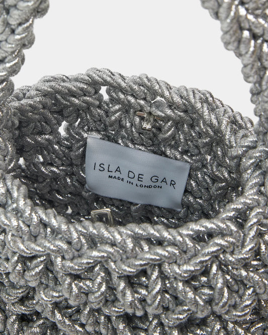 hive metallic handbag in silver