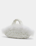 Load image into Gallery viewer, nest feather bridal handbag in white
