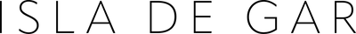Text 'ISLA DE GAR' in a minimalist design with a black outline on a white background