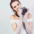Load image into Gallery viewer, woman wearing Cornelia James bridal gloves
