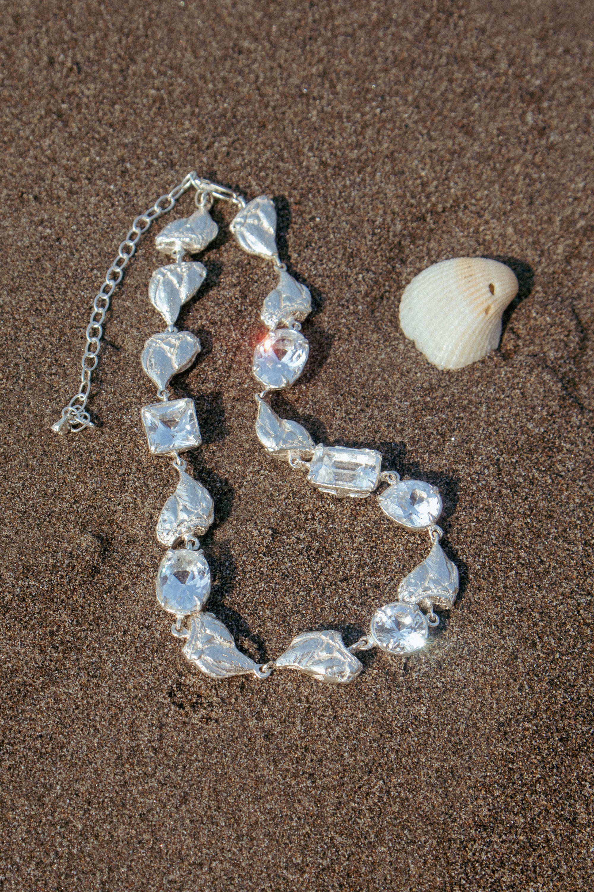 Mea White Sapphire Argenti Bridal Necklace, Recycled Silver