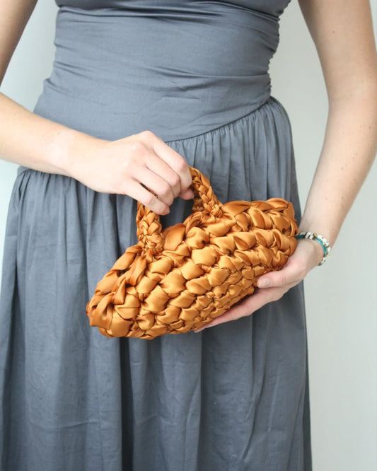 terracotta sain crochet bridal handbag