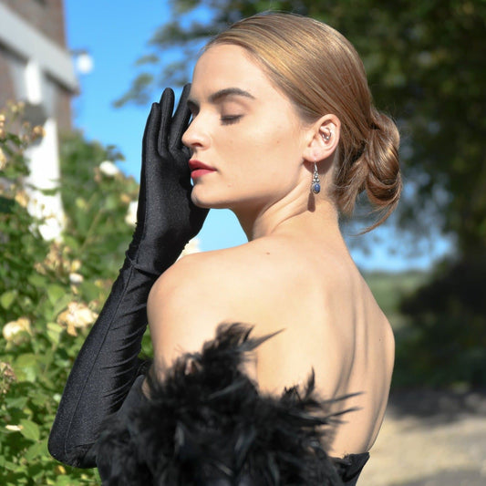 woman wearing Cornelia James bridal opera gloves