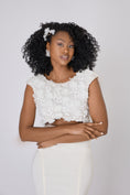 Load image into Gallery viewer, bride wearing Amarnam silk bridal hair comb
